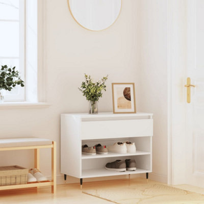 Berkfield Shoe Cabinet 70X36x60 Cm Engineered Wood White