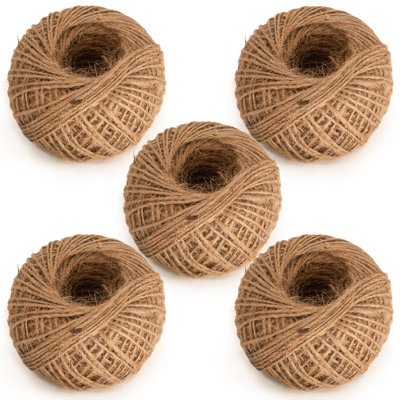 5 Pcs Jute Twine Biodegradable Garden Twine100M/328Feet 2mm Thick Jute Rope For CraftsGardeningFloristryGiftUk Warehouse from B&Q