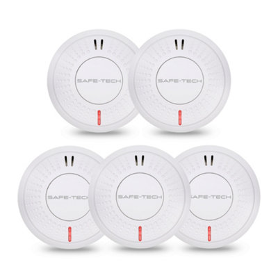 Safe-Tech Interlinked Smoke Alarm 5 Pack With 10 Year Sensor And Sealed Tamper-Proof Battery from B&Q