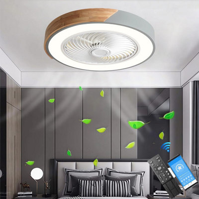 52cm LED Ceiling Fan, Quiet, Remote Control & App, Adjustable Light ...