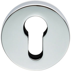 52mm Euro Profile Escutcheon Concealed Fix Polished Chrome Keyhole Cover
