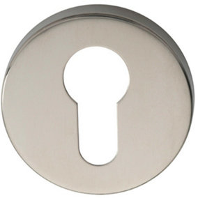 52mm Euro Profile Round Escutcheon Concealed Fix Bright Stainless Steel