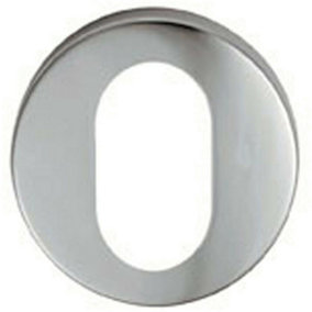 52mm Oval Profile Open Escutcheon 8mm Depth Concealed Fix Satin Aluminium
