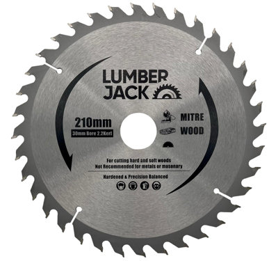 Lumberjack Tools Lumberjack 210mm 48 Tooth Table & Mitre Circular Saw Blade 30mm Bore from B&Q