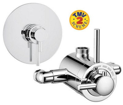 Buyaparcel Modern Exposed Concealed Thermostatic Shower Mixer Valve With Adjustable Centers from B&Q