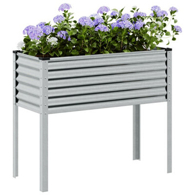 B&Q -  Garden Planter 100X41X90 Cm Galvanised Steel
