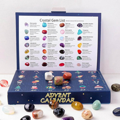 Amorly Advent Calendar For Kids, 24 Day Christmas Countdown Box Set With Exquisite Original & Rolling Crystal Stones, Christmas Decor