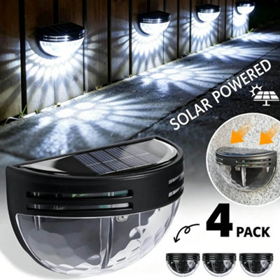 B&Q 4Pack Solar Fence Lights, Deck Lights Solar Powered Outdoor Waterproof Fence Lighting For Fence Deck Step Stair Post Wall