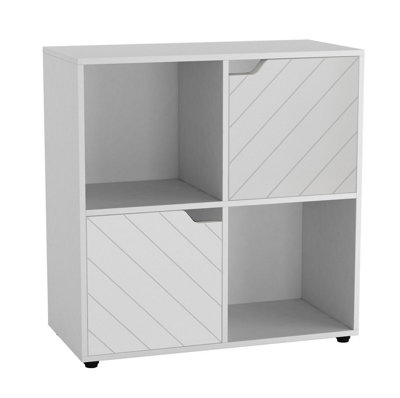 Urbn-Living WhiteWhite4 -Cube Shelving Unit With Lined DoorsSquare from B&Q