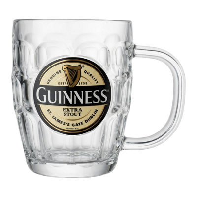Guinness Unisex Clear Label Dimpled Glass Tankard In - Image 8