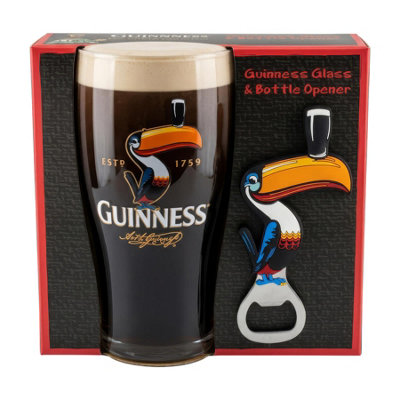 Guinness Unisex Clear 2Pc Toucan Pint Glass Set W/ Bottle Opener In - Image 8