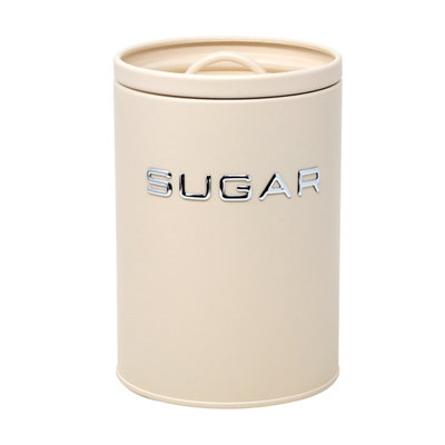  - Sugar Canister Cream Metal With Airtight Silicone Lid Caddy Kitchen Storage