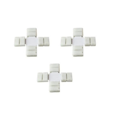 Probus Robus Rva48X-Conn Vegas Easy Clip X Connector For 4.8W 12V Ip20 Single Colour Led Strip Light (Pack Of 3) from B&Q