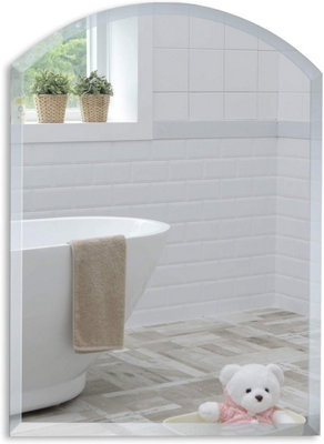 Mood Premium Arch Bathroom Mirror Wall MountedFramelessBevelled Edges (50Cm X 40Cm) from B&Q