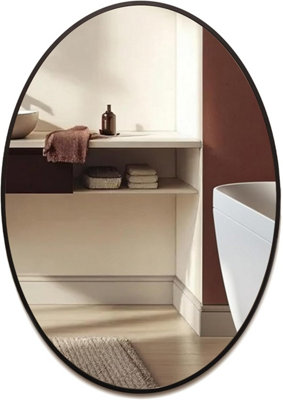 Mood Premium Oval Bathroom Mirror Black Framed Wall MountedFrame Modern & Stylish (50Cm X 40Cm) from B&Q