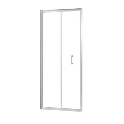 Triton Fast Fix Chrome Effect Clear Bi-Fold Shower Door (H)190Cm (W)80Cm from B&Q