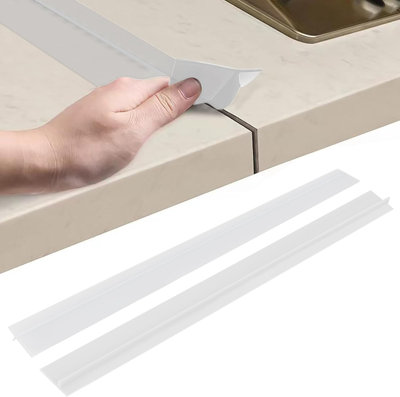  - Stove Gaps Covers Silicone Cooker Gaps Filler Kitchen Worktop Transparent 63.5Cm