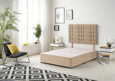 B&Q -  Somnior Plush Beige Bliss Divan Base With HeadboardSingle