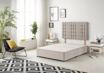 B&Q -  Somnior Plush Silver Bliss Divan Base With HeadboardSingle