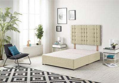 B&Q -  Somnior Linen Beige Bliss Divan Base With HeadboardSingle