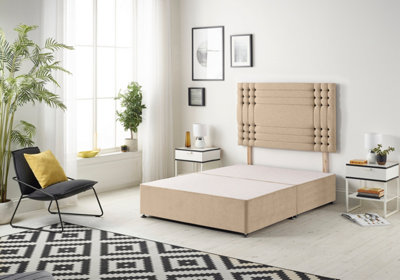 B&Q -  Somnior Flexby Plush Beige Divan Base With HeadboardSingle