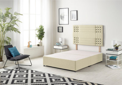 B&Q -  Somnior Flexby Linen Beige Divan Base With HeadboardSingle