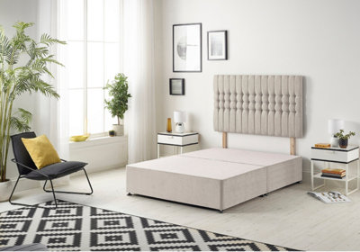 B&Q -  Somnior Galaxy Plush Silver Divan Base With HeadboardSingle