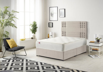 B&Q -  Somnior Flexby Plush Silver 3Ft Memory Foam Divan Bed With Mattress & HeadboardSingle