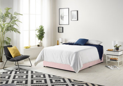 B&Q -  Somnior Plush Pink Memory Foam Divan Bed With Mattress And 2 DrawersKing