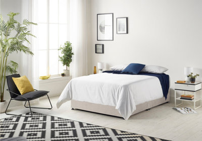 B&Q -  Somnior Plush Silver Memory Foam Divan Bed With Mattress And 2 DrawersDouble