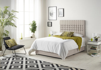 B&Q -  Somnior Galaxy Plush Silver 3Ft Memory Foam Divan Bed With 2 DrawersMattress & HeadboardSingle