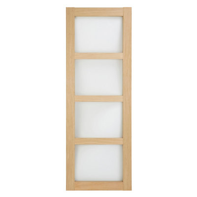 Fortia Clear Glazed Shaker Natural Oak Veneer Internal Timber Door(H)1981mm (W)838mm (T)35mm from B&Q