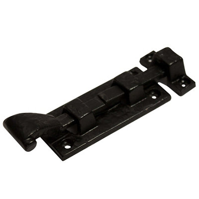Blooma Black Iron Door Bolt (L)76mm (W)35mm from B&Q