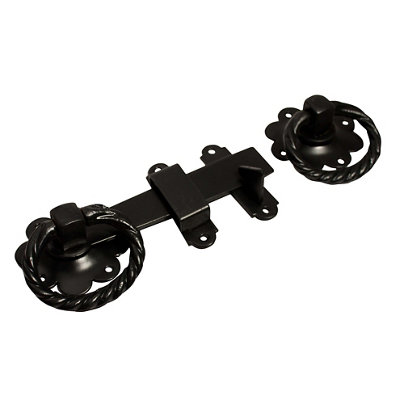 Blooma Black Steel Ring Gate Latch(L)152mm from B&Q