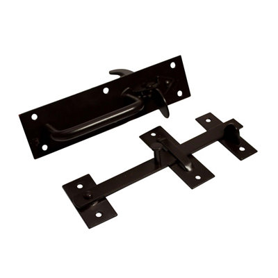 Blooma Suffolk Brown Steel Gate Latch(L)45mm from B&Q