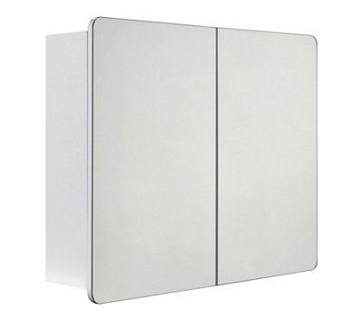 Cooke & Lewis white mirrored bathroom cabinet.