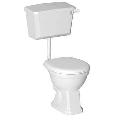 Cooke & Lewis Serina White High-Low Toilet With Soft Close Seat & Low Level Cistern from B&Q