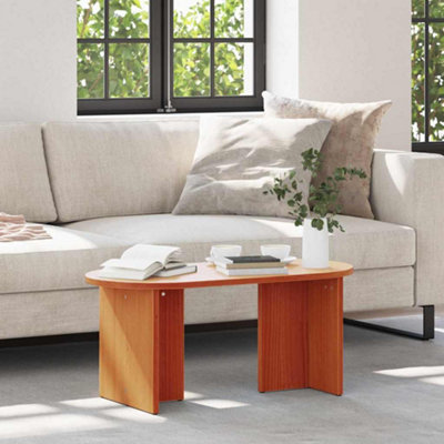 Berkfield Coffee Table Wax Brown 80 X 39.5 X 35 Cm Solid Pine Wood from B&Q