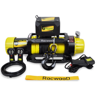 Rocwood Electric Winch 13500 Lbs 12V Synthetic Rope