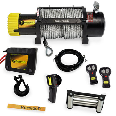 Rocwood Electric Winch 13500 Lbs 12V Steel Rope