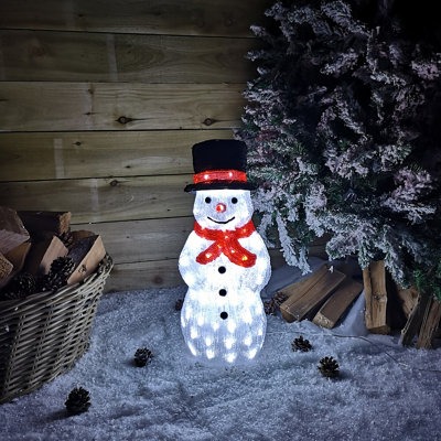 Lighted outdoor shop snowman