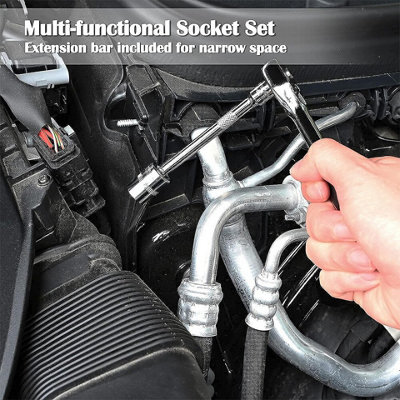53Pcs/Set Flexible Socket Kit 1/4