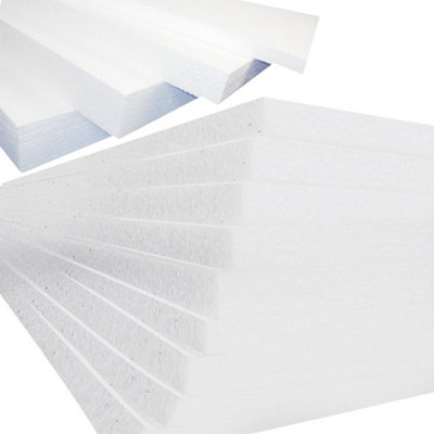 54 x White Rigid Polystyrene Foam Sheets 600x400x25mm Thick EPS70 SDN Slab Insulation Boards