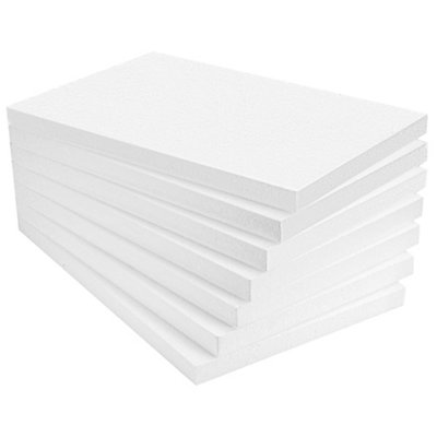 54 x White Rigid Polystyrene Foam Sheets 600x400x25mm Thick EPS70 SDN Slab Insulation Boards - 3
