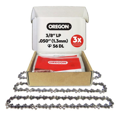 Oregon 3-Pack Chainsaw Chain 3 / 8 Lp Pitch.050 (1.3 mm) Gauge For 16 (40 Cm) Bar56 Drive LinksLow-Kickback Replacement from B&Q