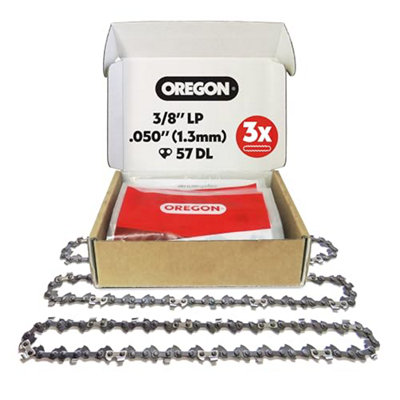 Oregon 3-Pack Chainsaw Chain 3 / 8 Lp Pitch.050 (1.3 mm) Gauge For 16 (40 Cm) Bar57 Drive LinksLow-Kickback Replacement from B&Q