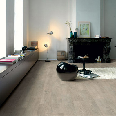 B&Q -  Classic Old Oak Light Grey Hydroseal Laminate Flooring