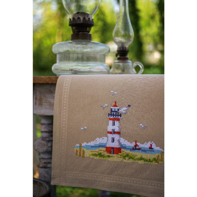 B&Q -  Emb T/run LighthouseEmbroidery Kit: Table Runner: LighthousesVervaco
