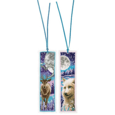 Vervaco Wolf and Deer with Moon Cross Stitch Bookmark Kit - set of 2 designs - Image 5
