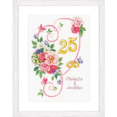 Groves Of Thames W/rec Anniversary - Counted Cross Stitch Kit: Wedding Anniversary - Vervaco